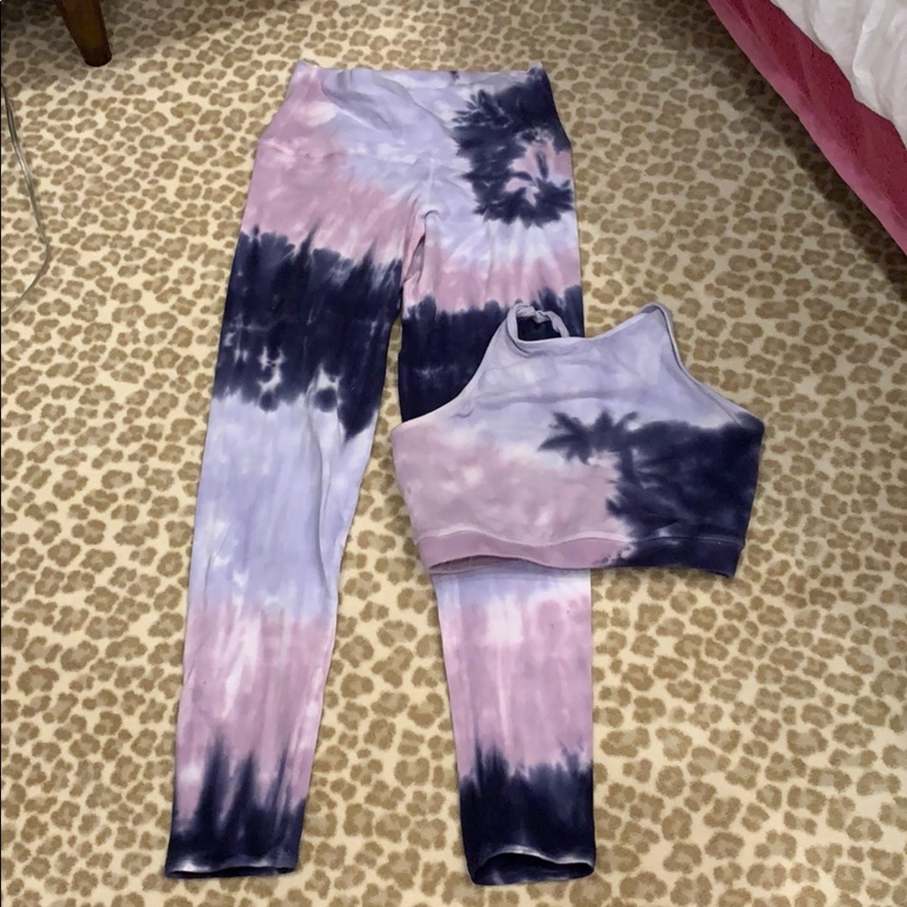 Electric and Rose tie dye workout set